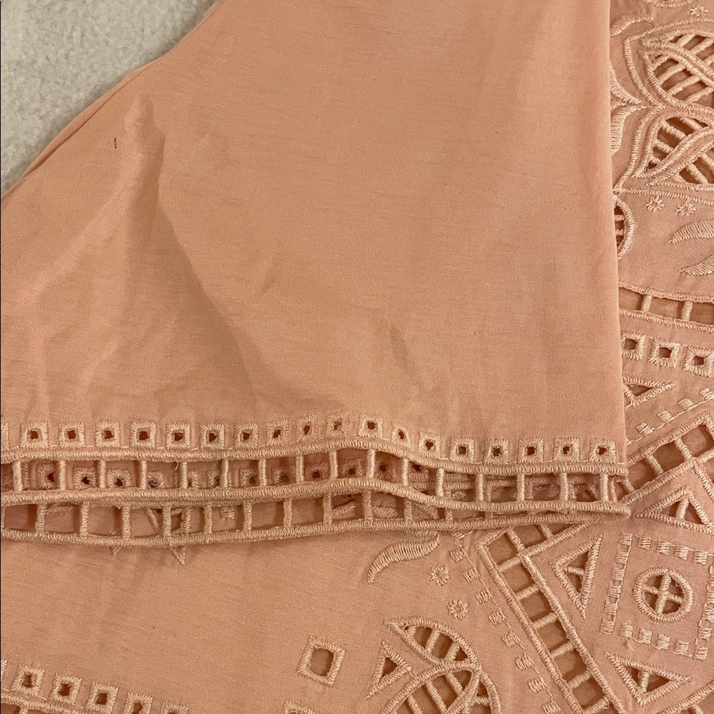 J. Crew Peach Embroidered Cutwork Tunic - Picture 4 of 13